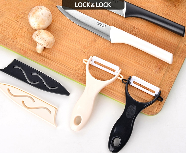 Bộ dao có nắp đậy thép không gỉ lock&lock cookplus ckk502